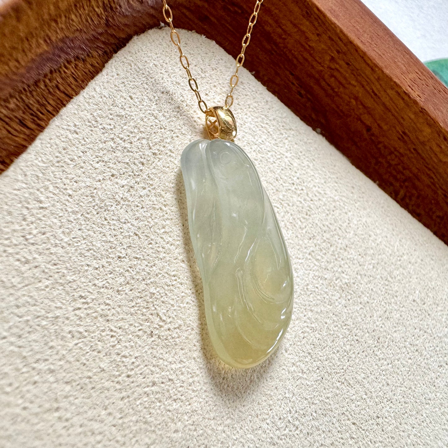 18k Marine Jadeite Pendant
