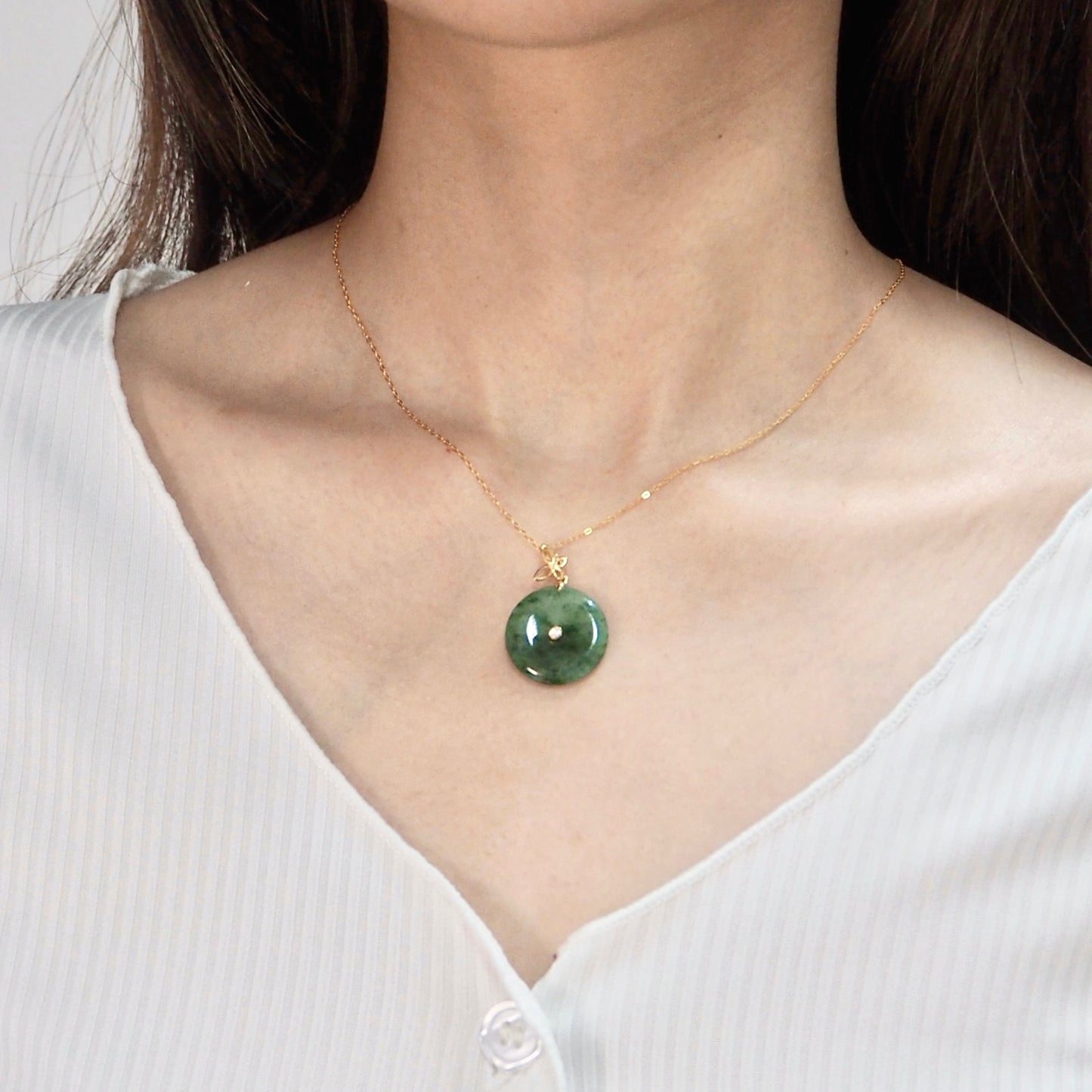 18k Chrysalis Jadeite Pendant