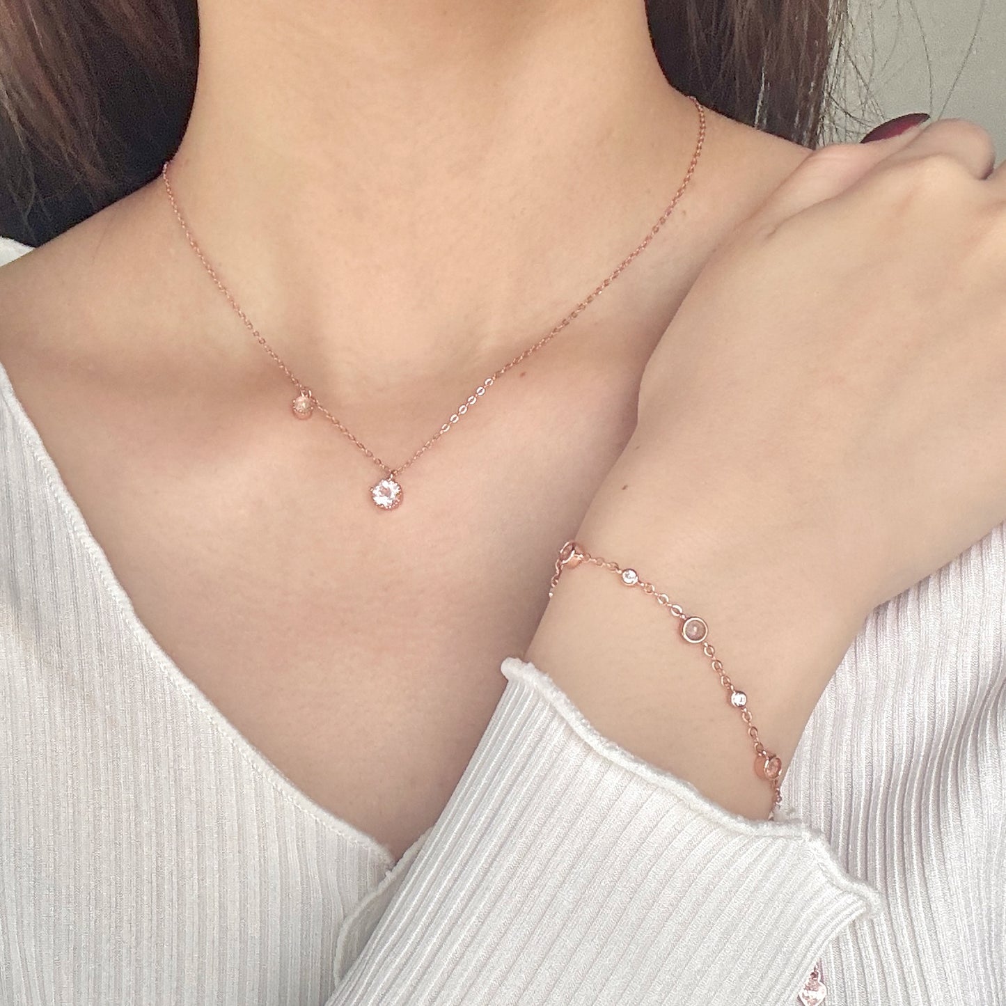 Elara Rose Quartz x Jadeite Bracelet