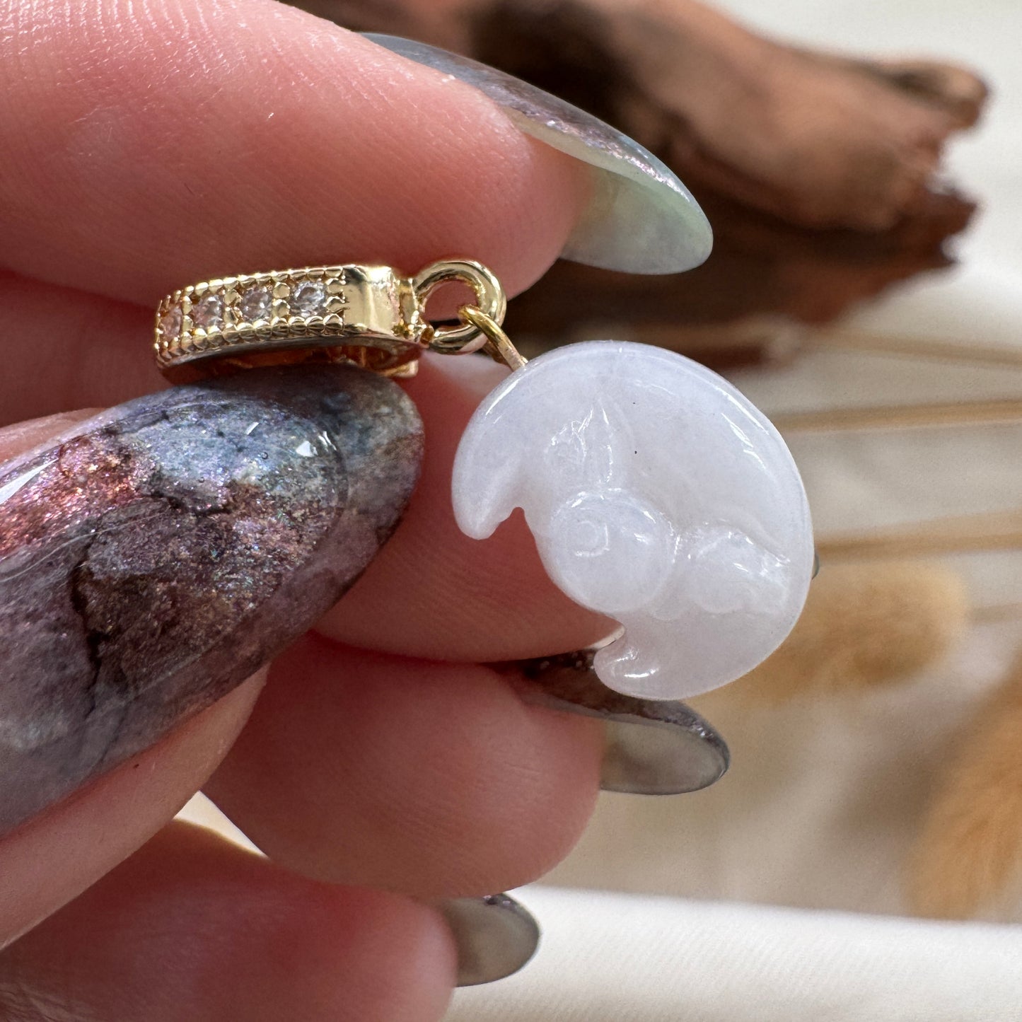 Moon Rabbit Jadeite Charm
