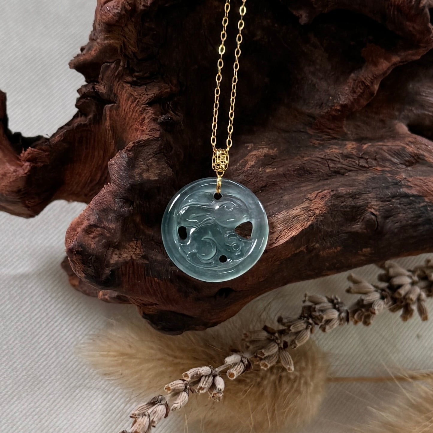 18k Bunny Jadeite Pendant