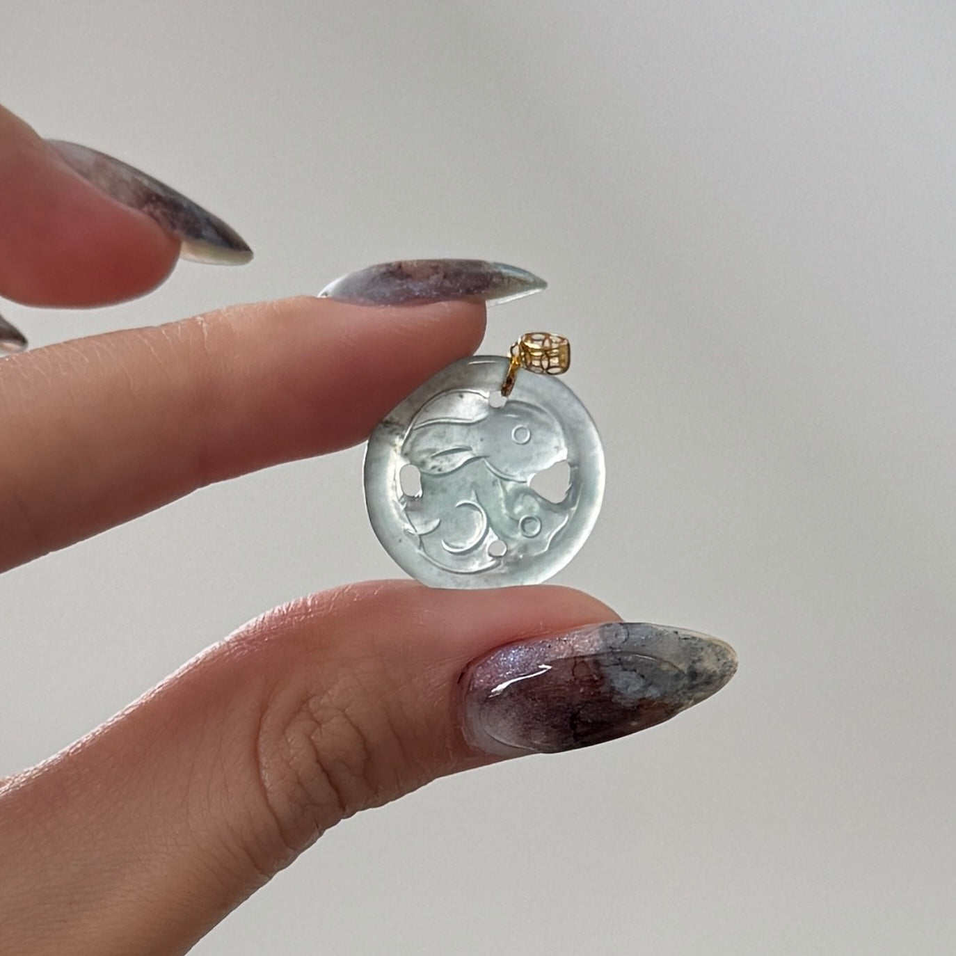 18k Bunny Jadeite Pendant