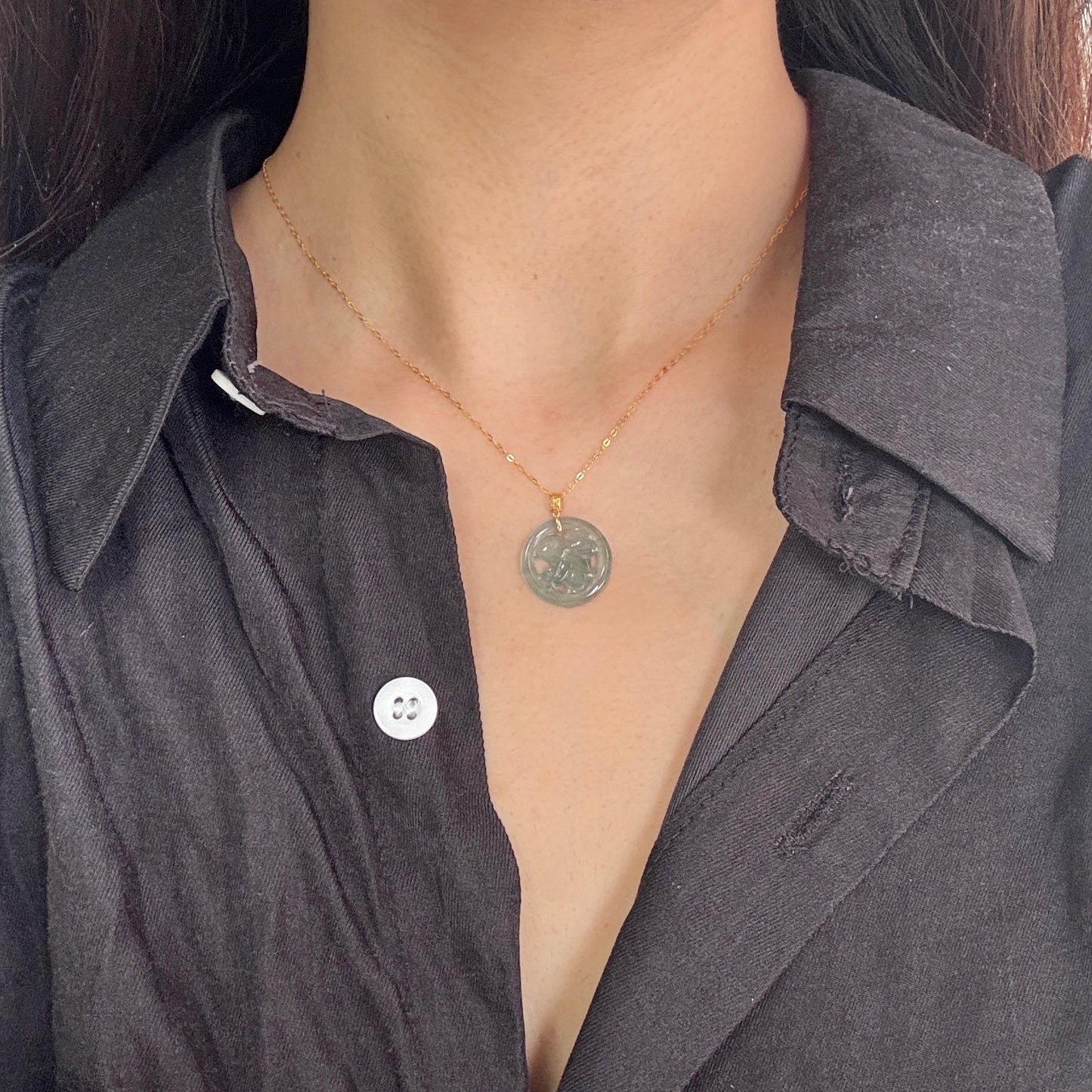 18k Bunny Jadeite Pendant