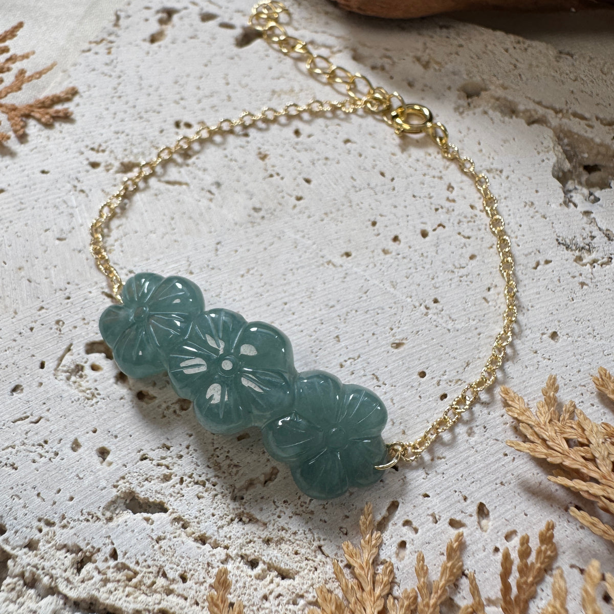 AUTUMN | Floral Jadeite Bracelet