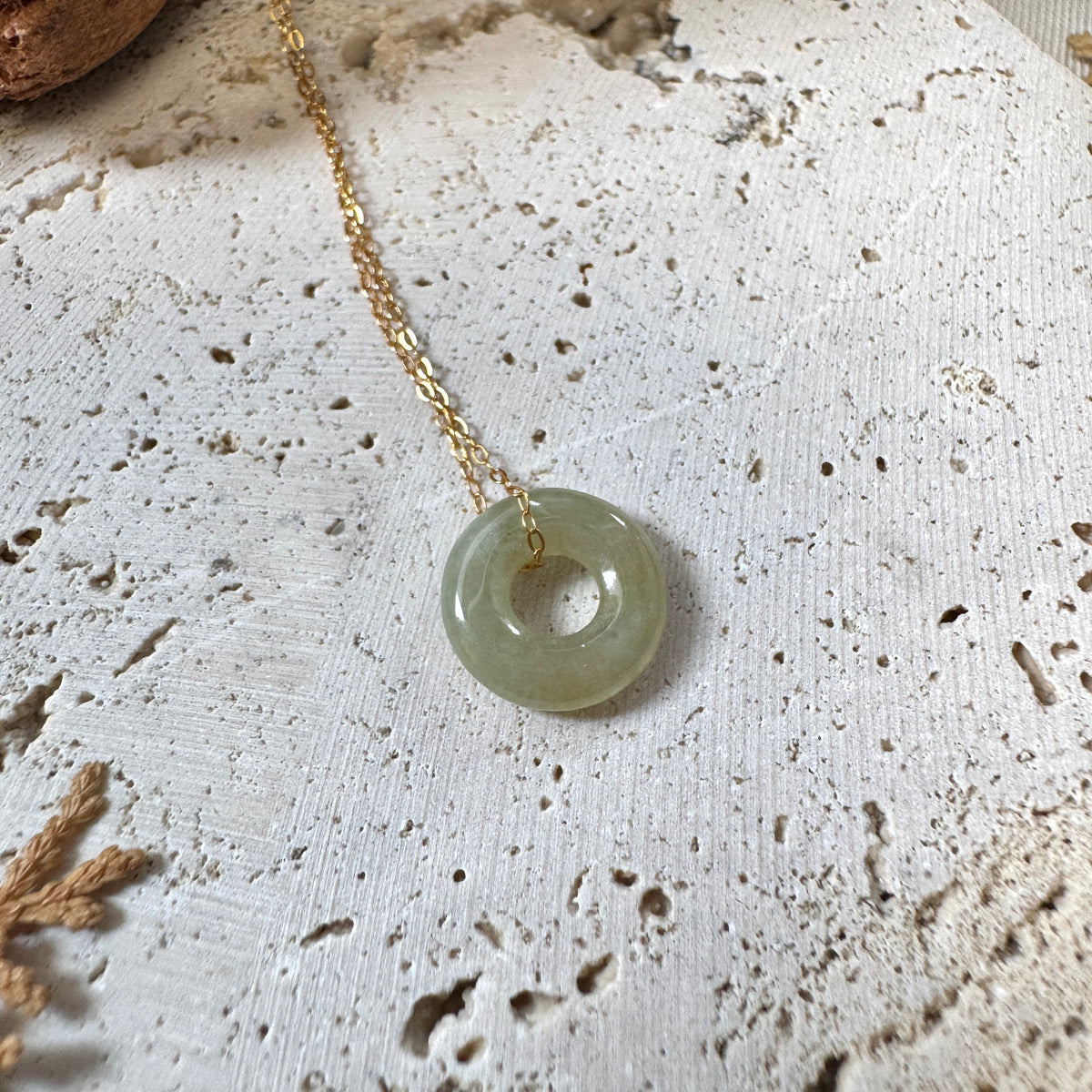 AUTUMN | Yellow Bagel Jadeite Necklace