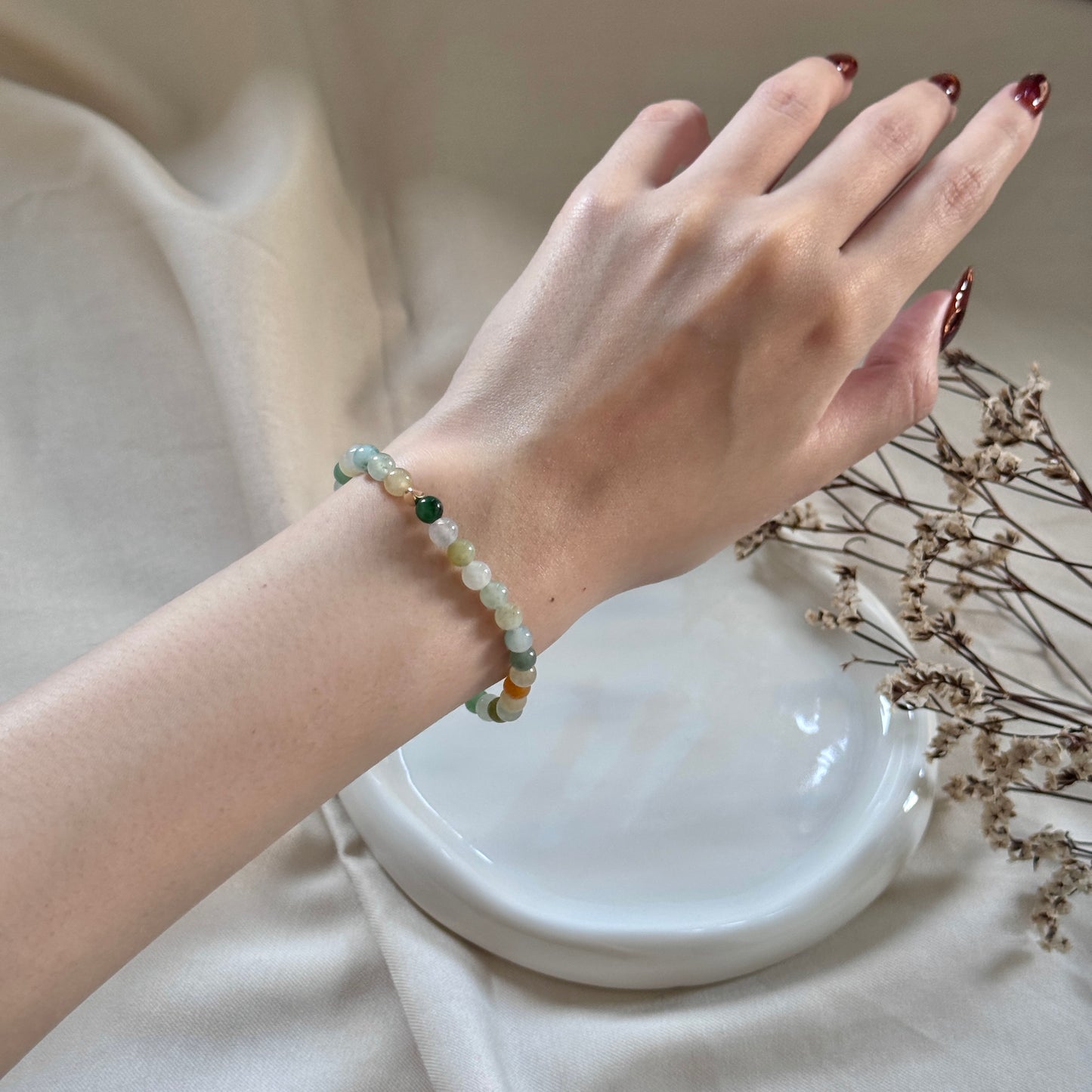 Honeydrop Beaded Jadeite Bracelet