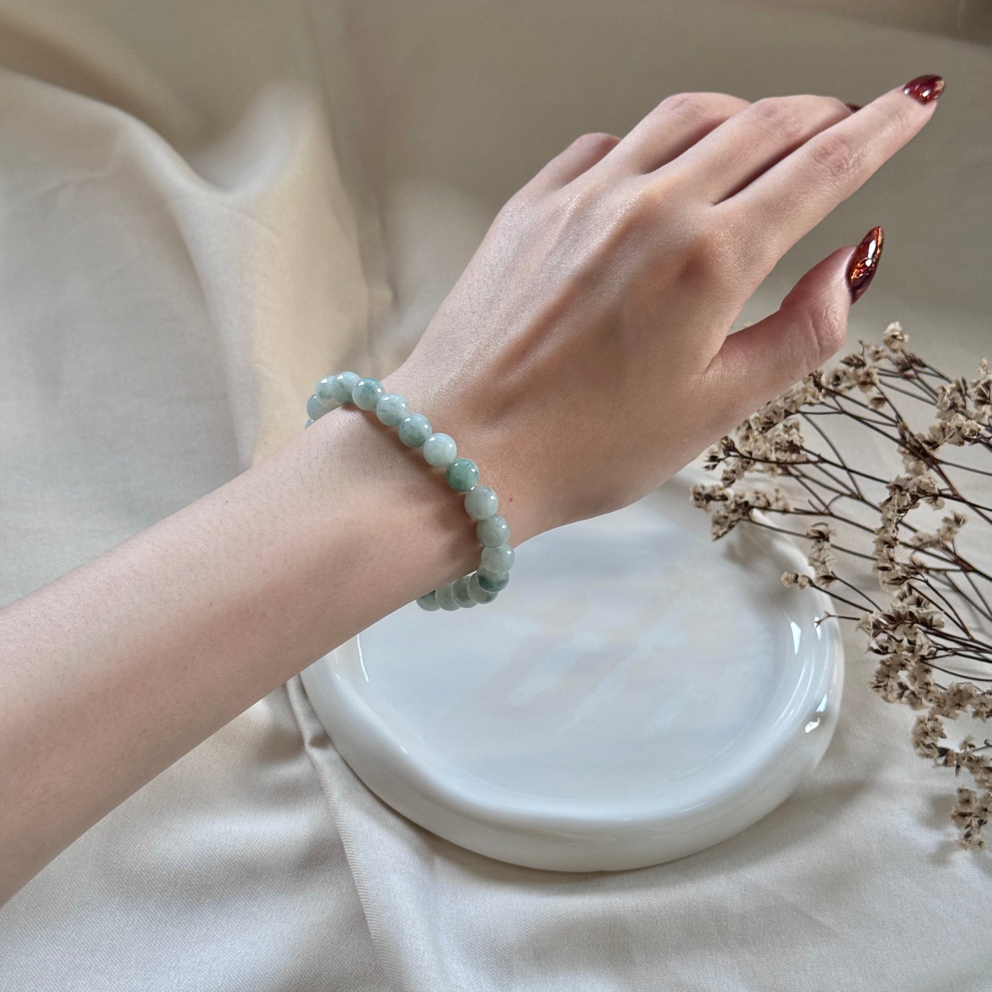 Ripple Beaded Jadeite Bracelet
