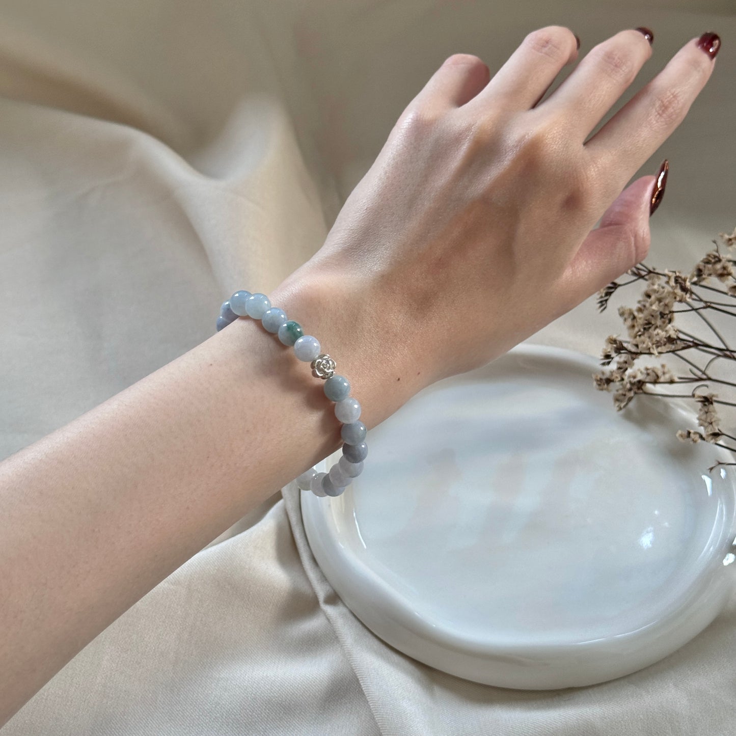 Bluebell Beaded Jadeite Bracelet