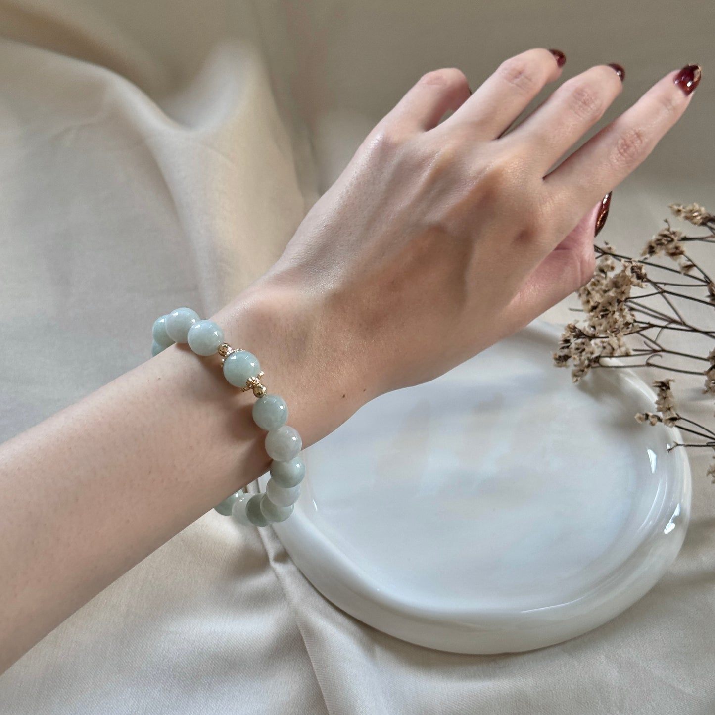 Meringue Beaded Jadeite Bracelet