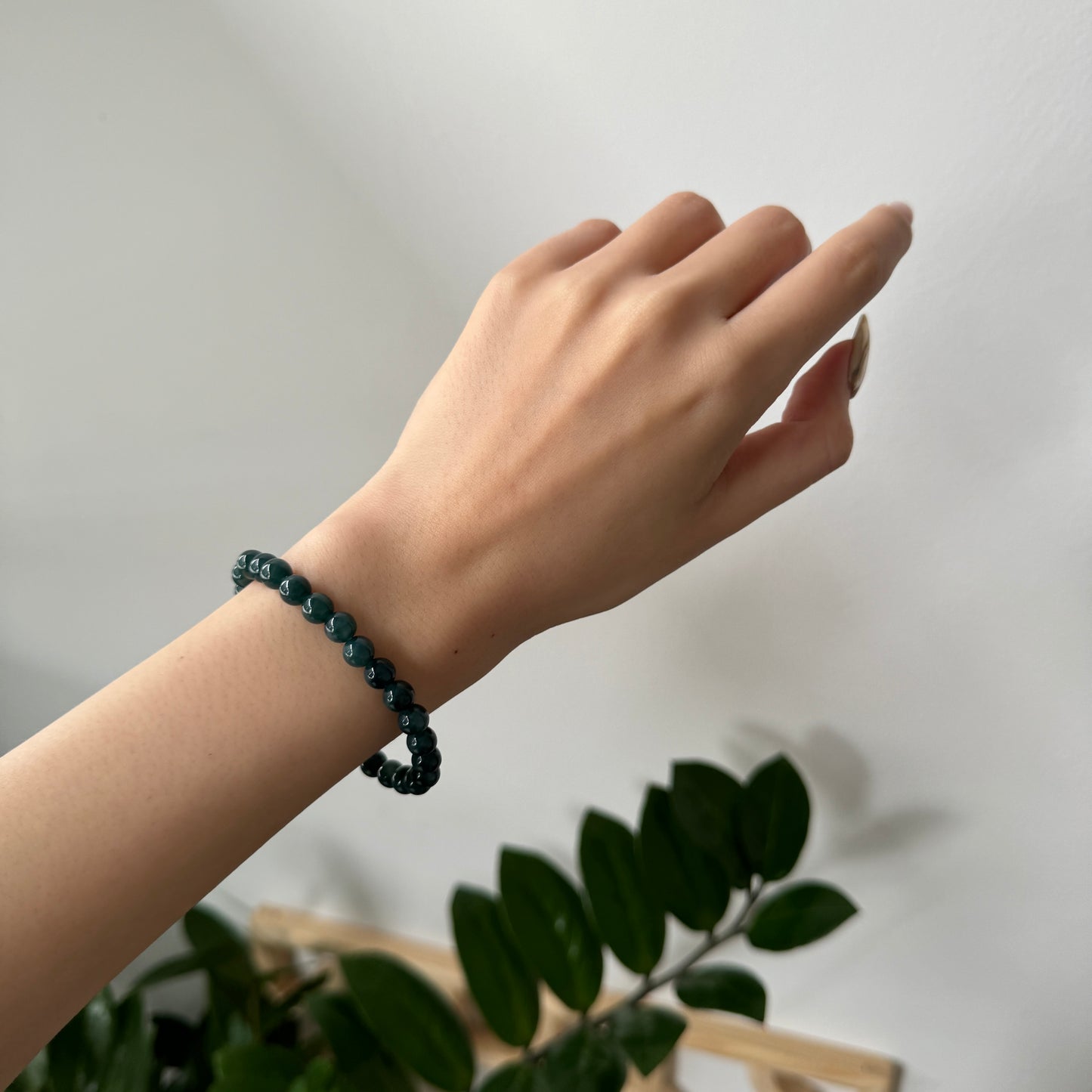 Blue Water Jadeite Beaded Bracelet