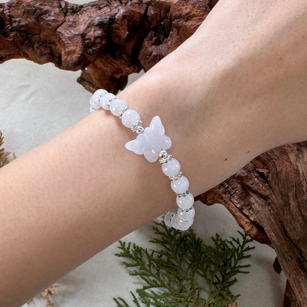 STACK | Lavender Butterfly Jadeite Beaded Bracelet