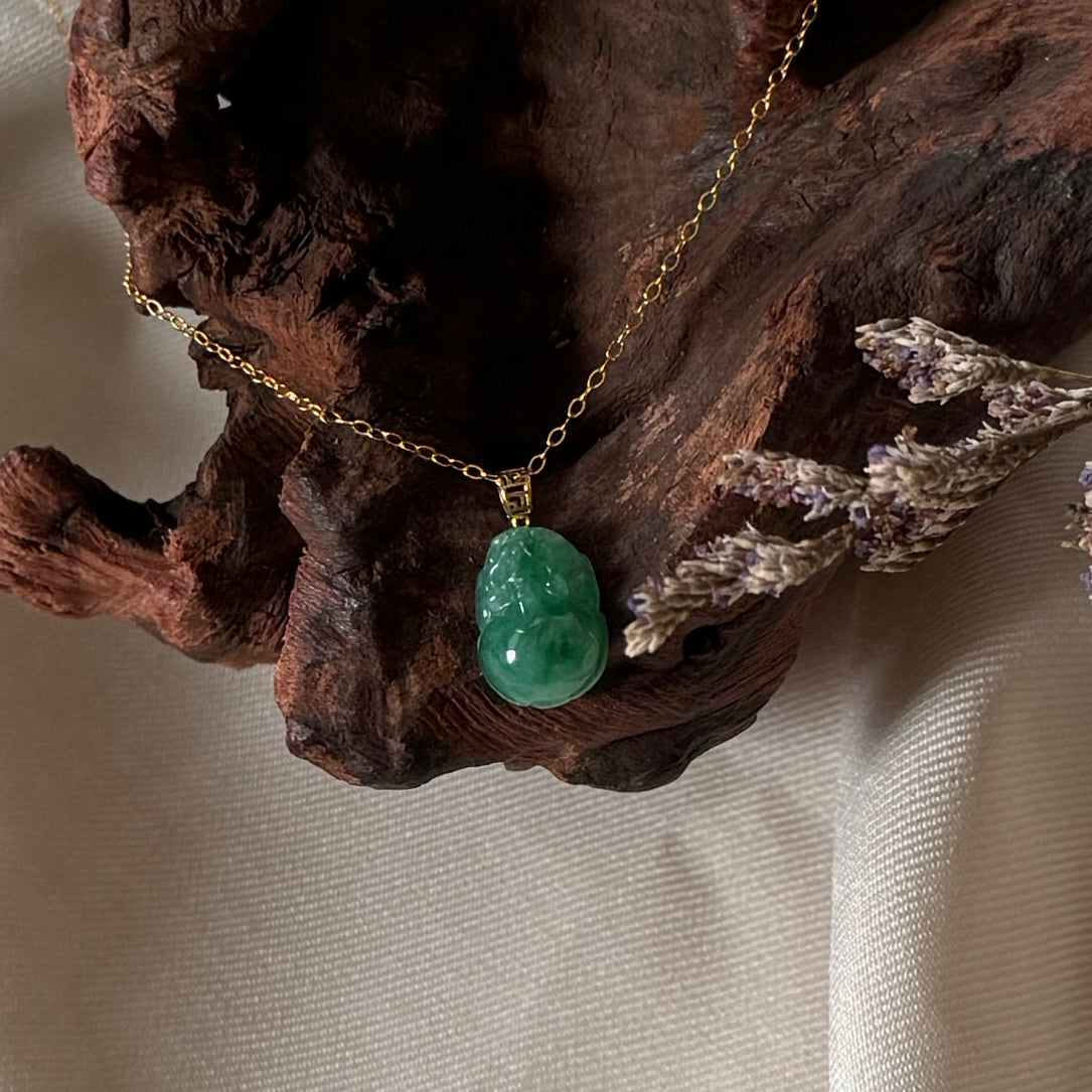 18k Pixiu Jadeite Necklace