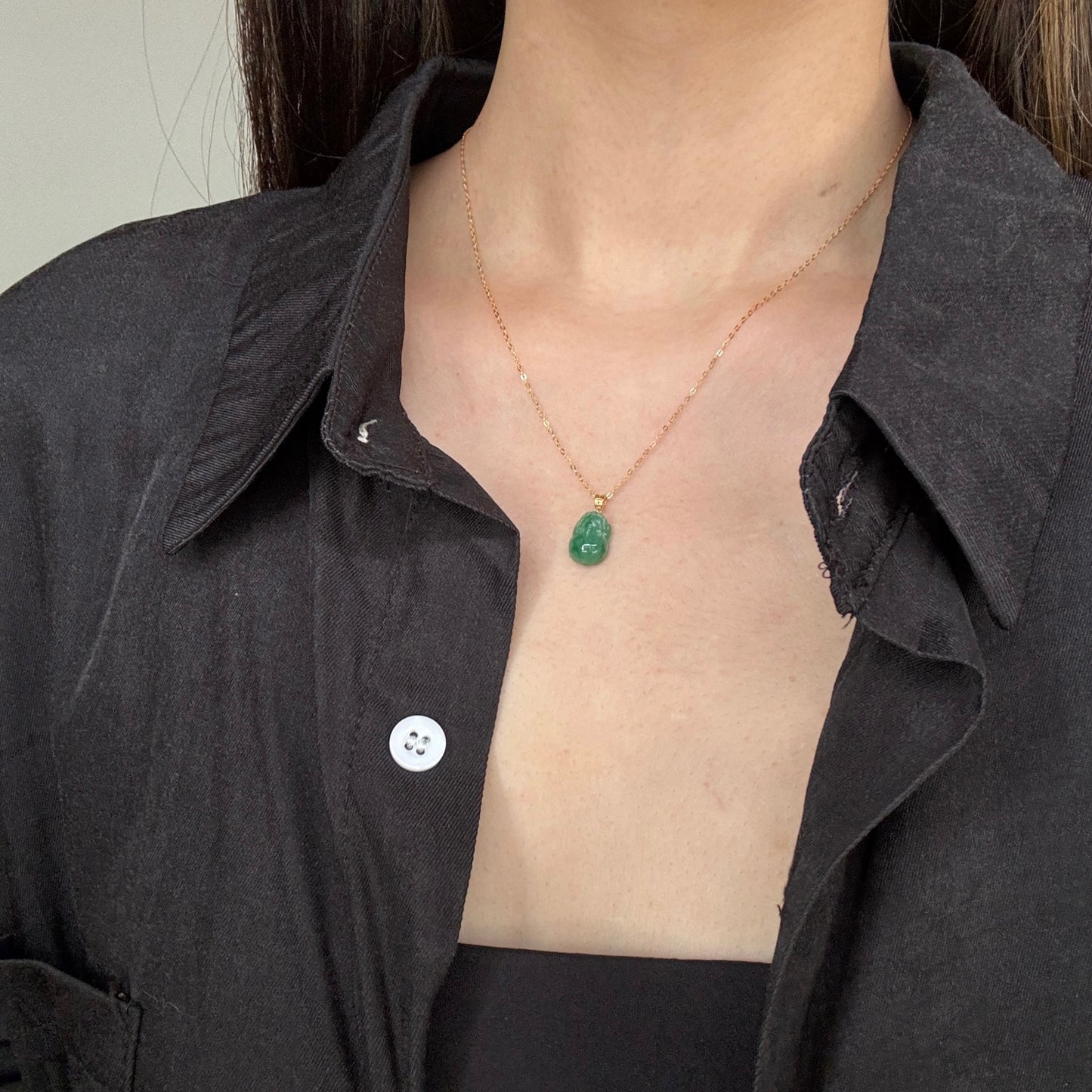 18k Pixiu Jadeite Necklace