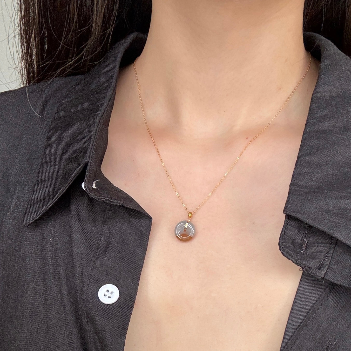 18k Amber Jadeite Necklace