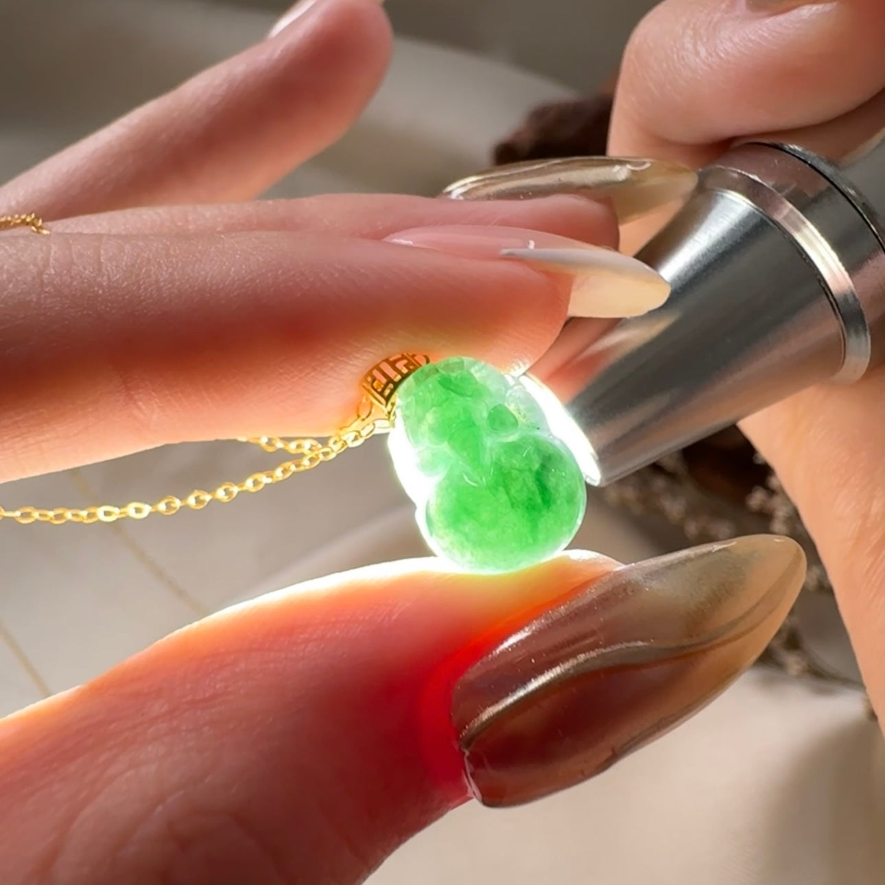 18k Pixiu Jadeite Necklace