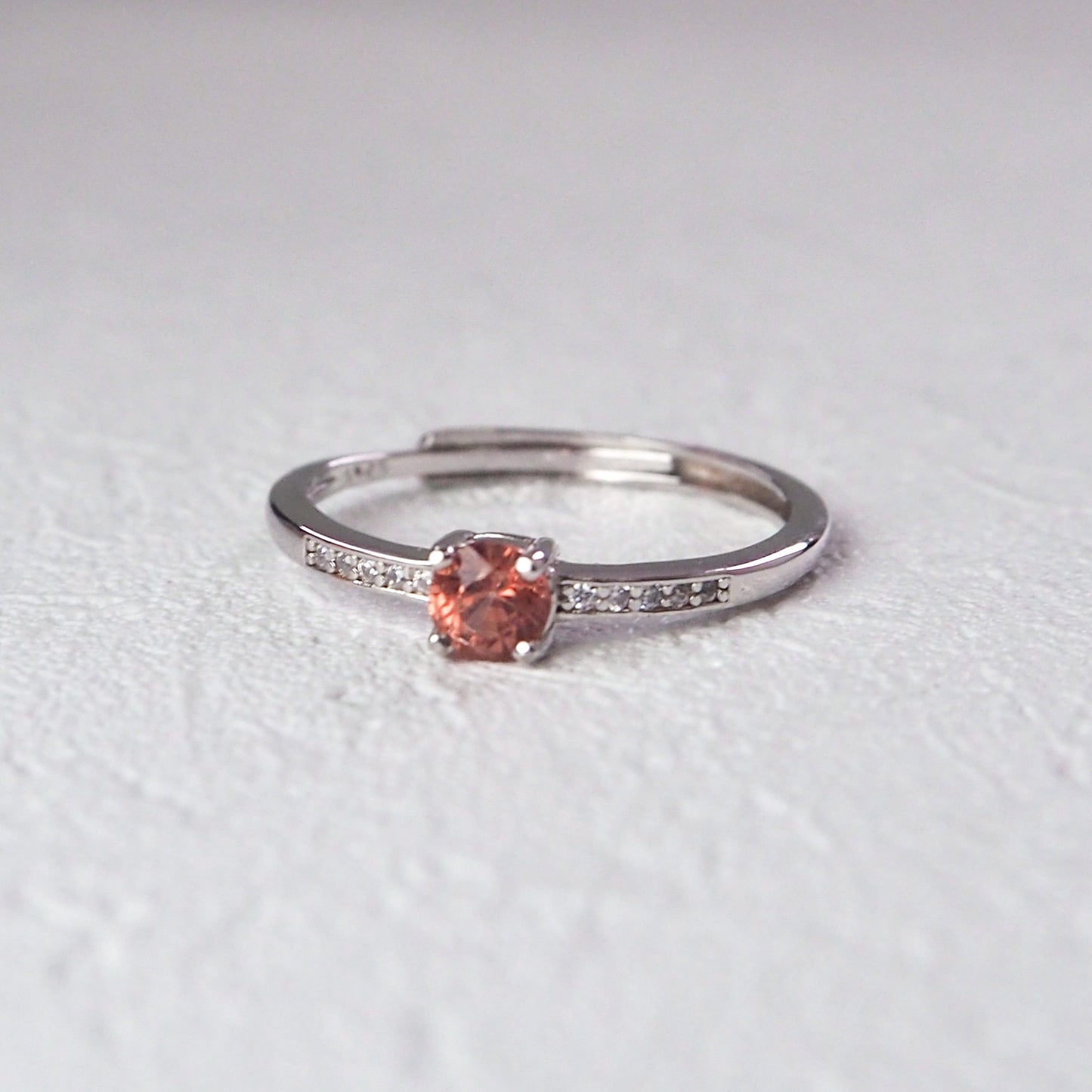Dainty Orange Spinel Ring