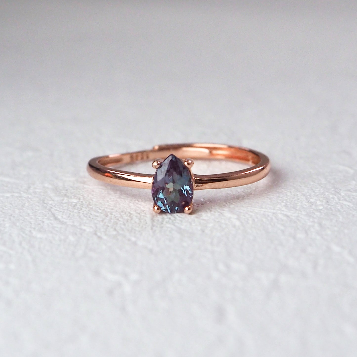 Teardrop Alexandrite Ring