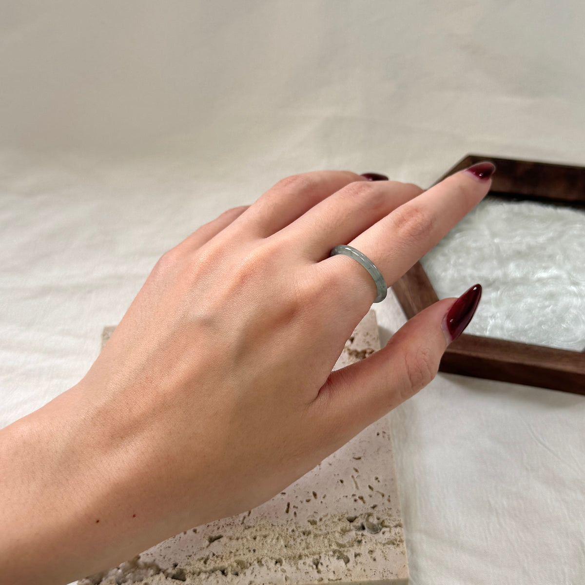 STAPLE | Skinny Teal Jadeite Rings