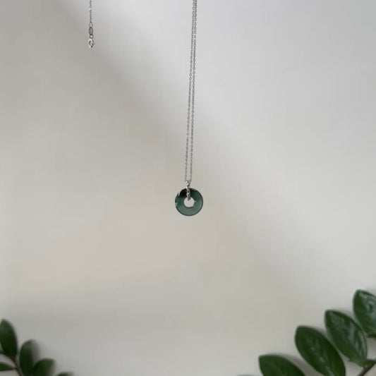 STAPLE | Teal Green Jadeite Doughnut Necklace