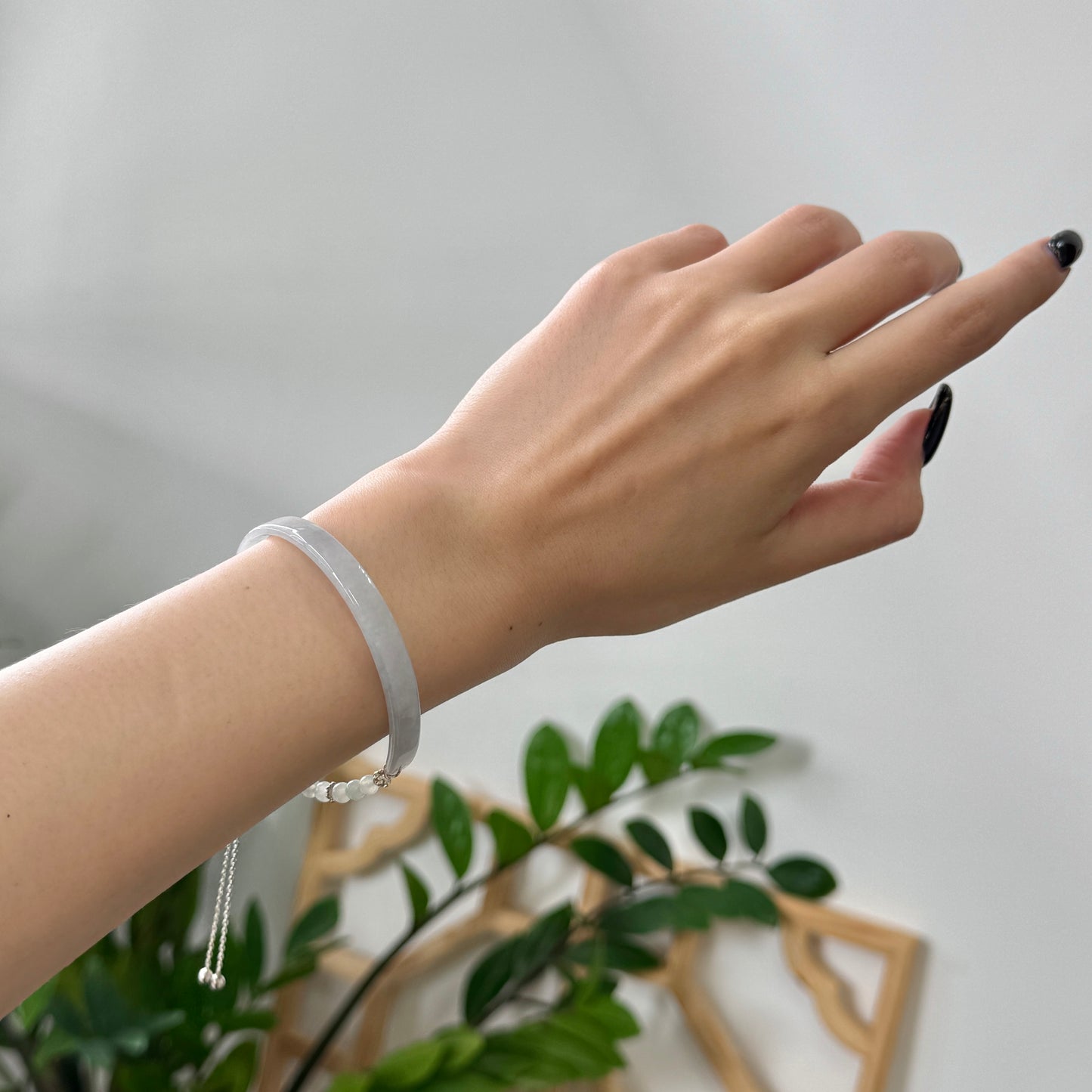 Pastel Blue Half-Bangle Jadeite Bracelet