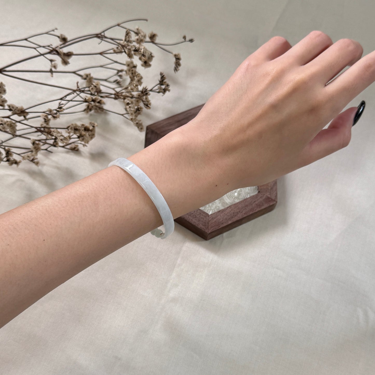 Pale Green Half-Bangle Jadeite Bracelet