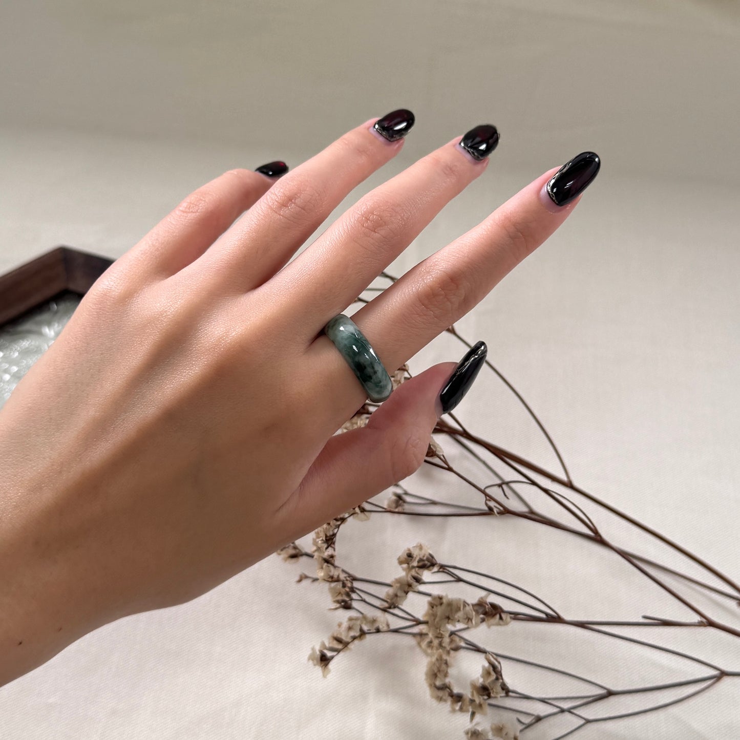 Moss Jadeite Rings