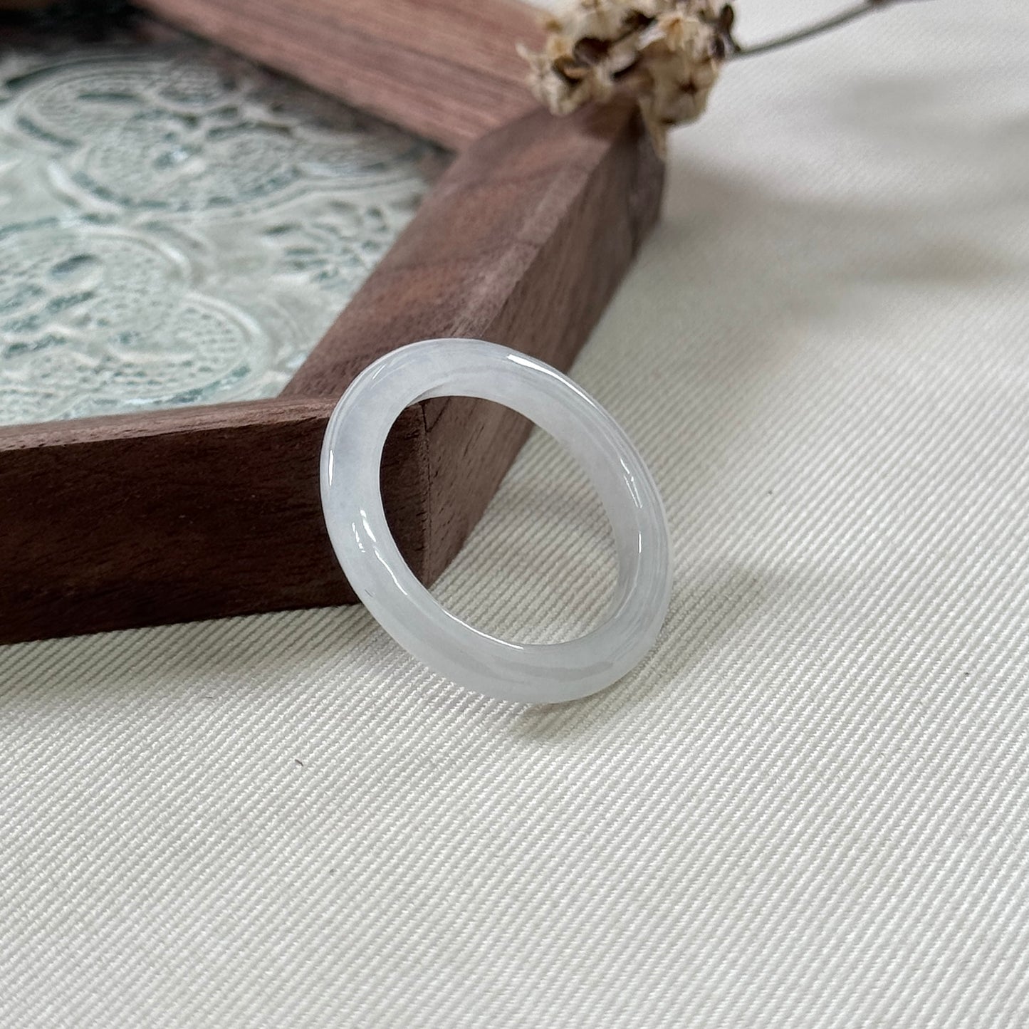 Lichen Jadeite Rings