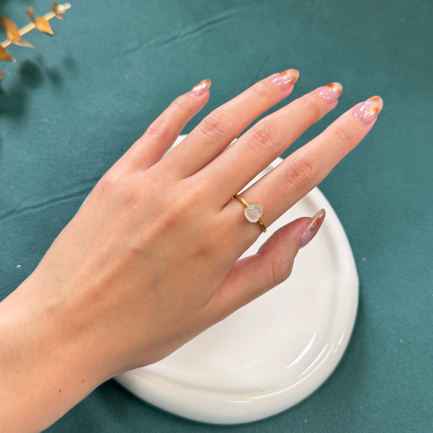 Pixiu 02 | 18k Gold Jadeite Ring
