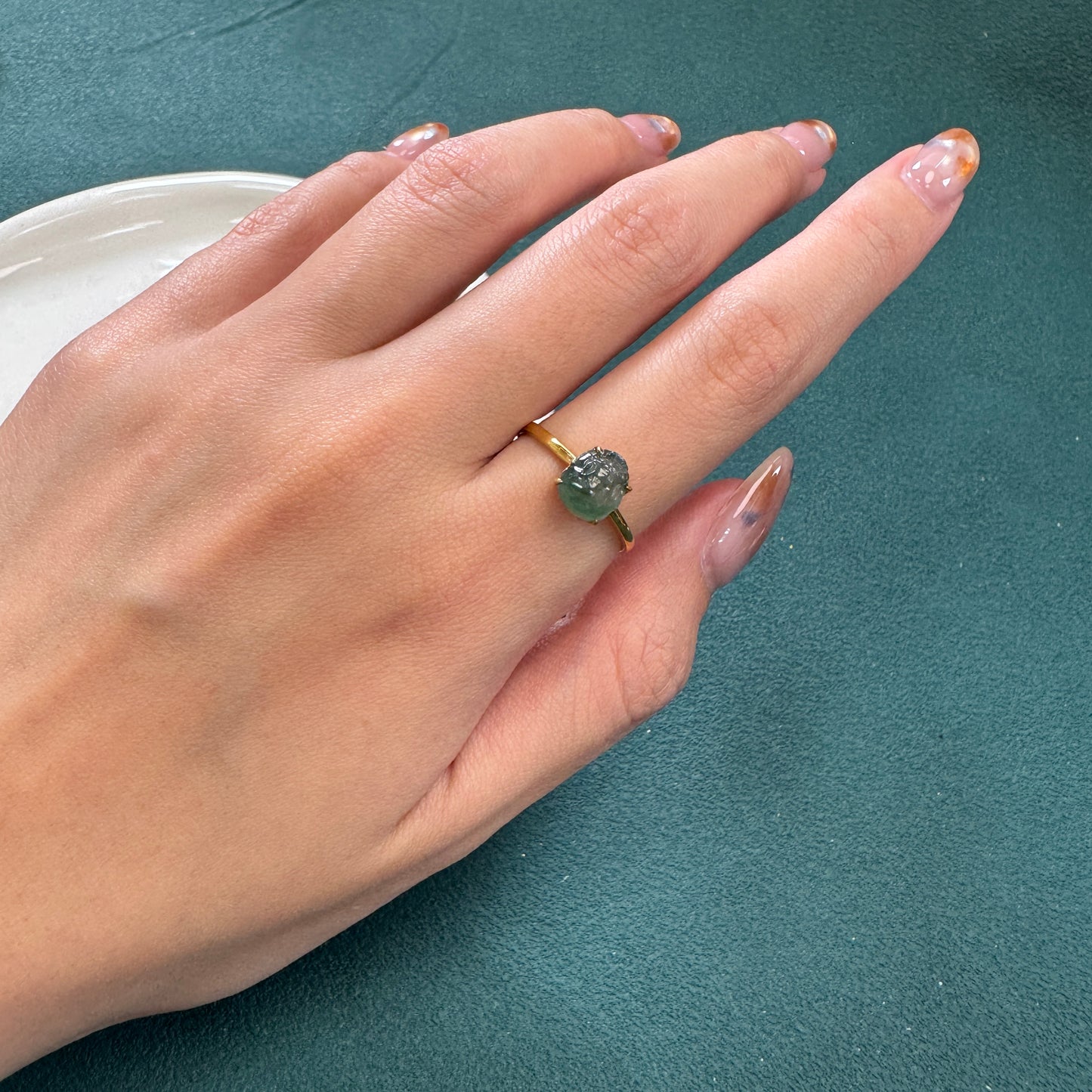 Pixiu 01 | 18k Gold Jadeite Ring