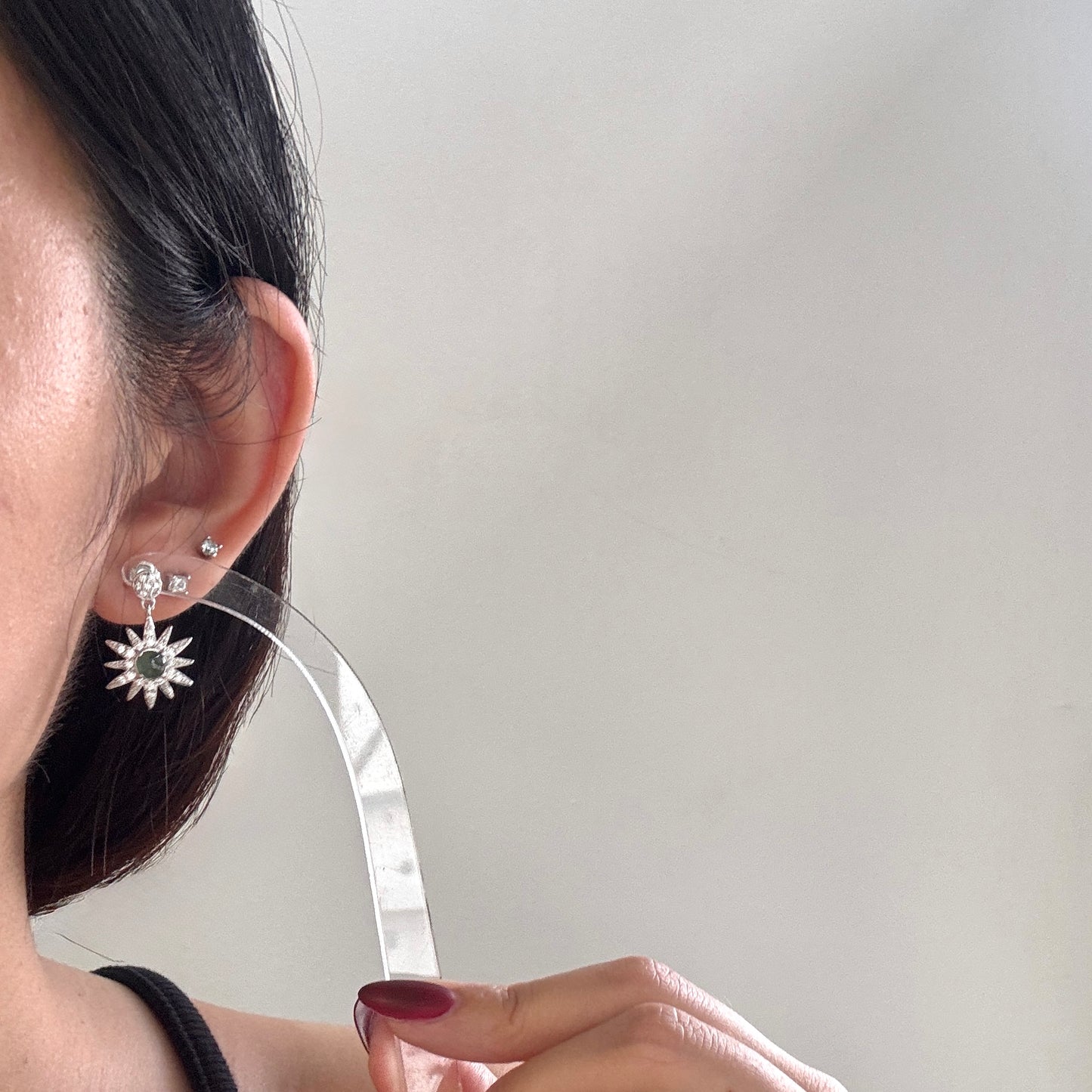 Solis Jadeite Drop Earstuds