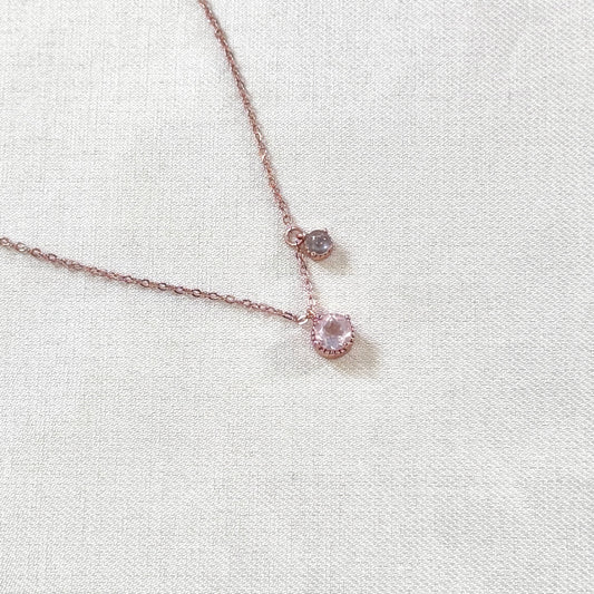 Elara Rose Quartz x Jadeite Necklace