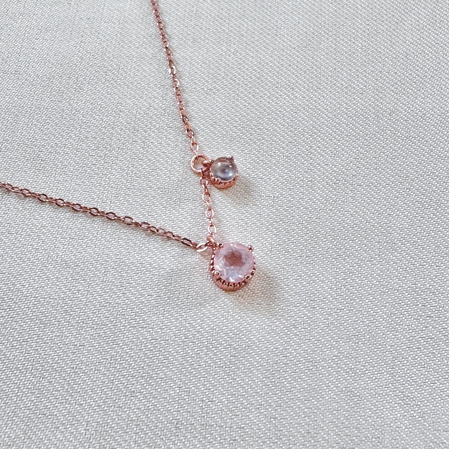 Elara Rose Quartz x Jadeite Necklace