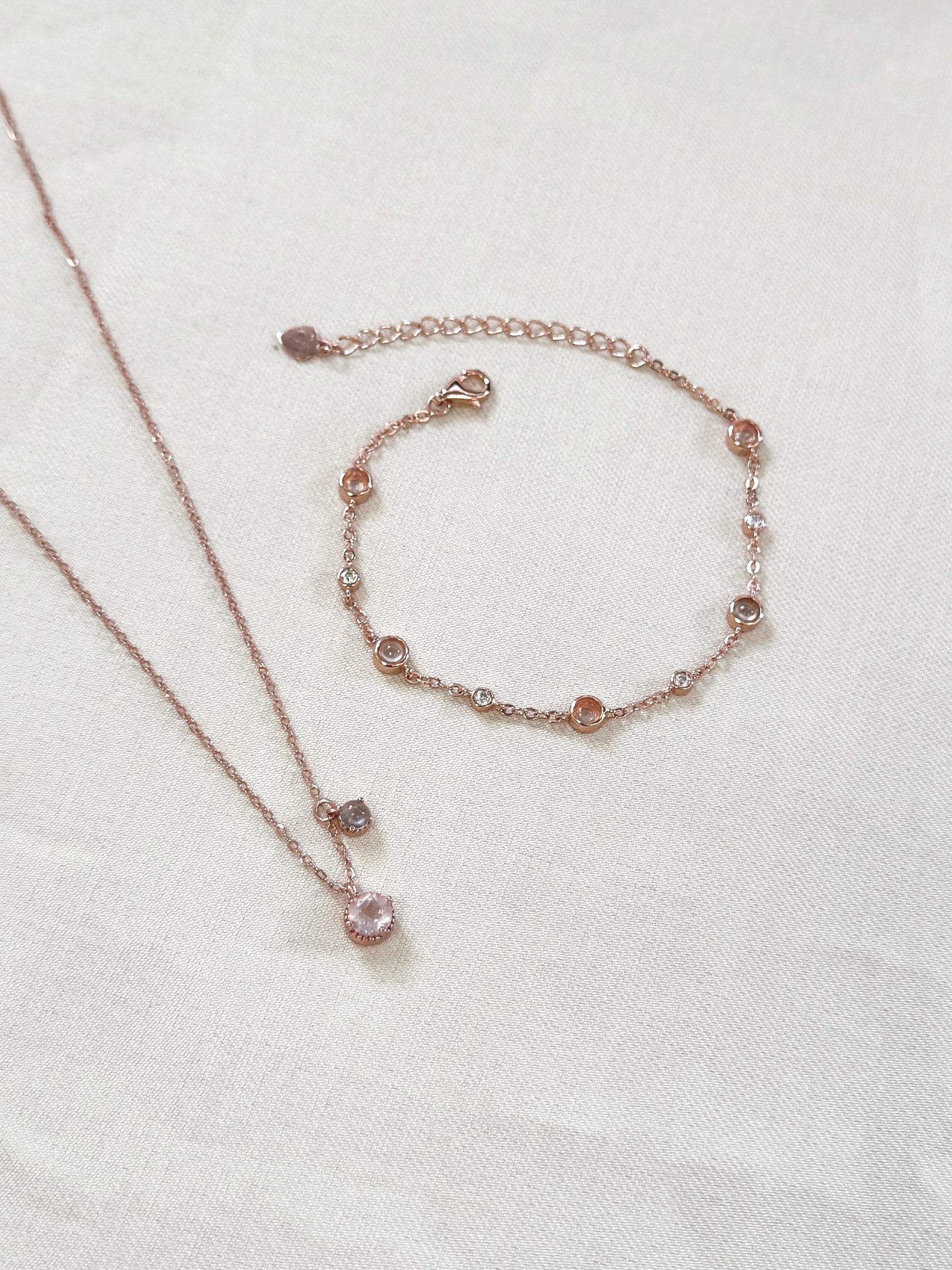 Elara Rose Quartz x Jadeite Bracelet