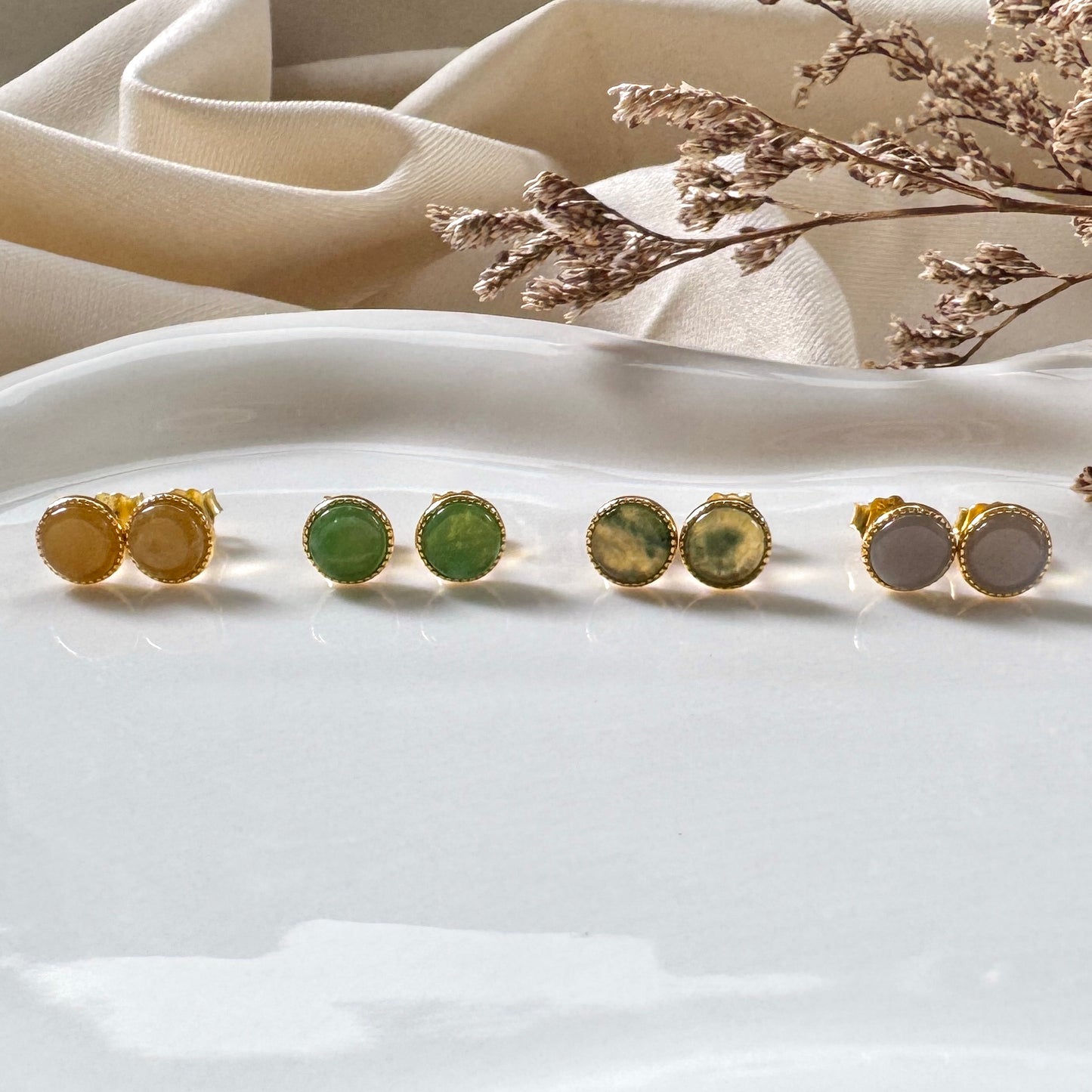 Caelis Jadeite Earstuds