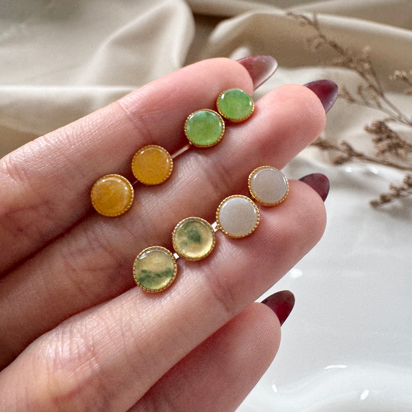 Caelis Jadeite Earstuds