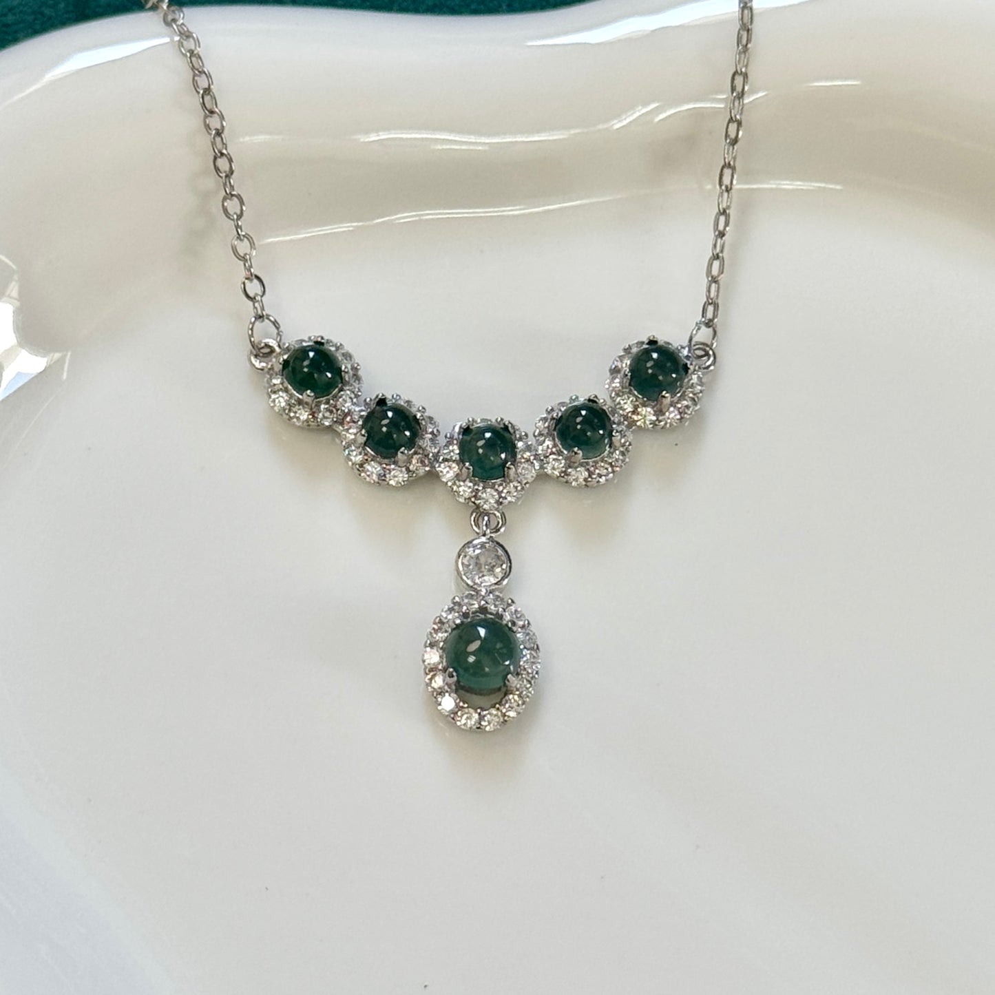 FOR HER | Drop Jadeite Necklace (Blue)