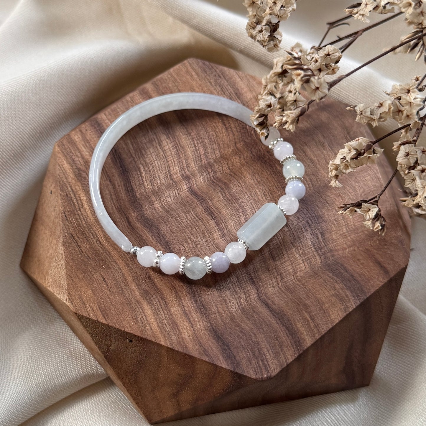 Elarin Jadeite Half-Bangle Bracelet
