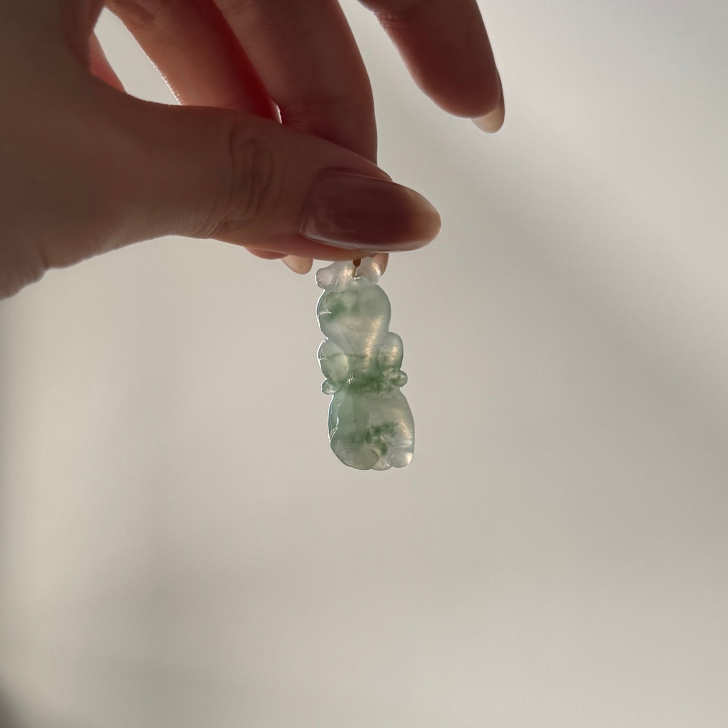 18k Gold Buddha Hand Melon Jadeite Pendant