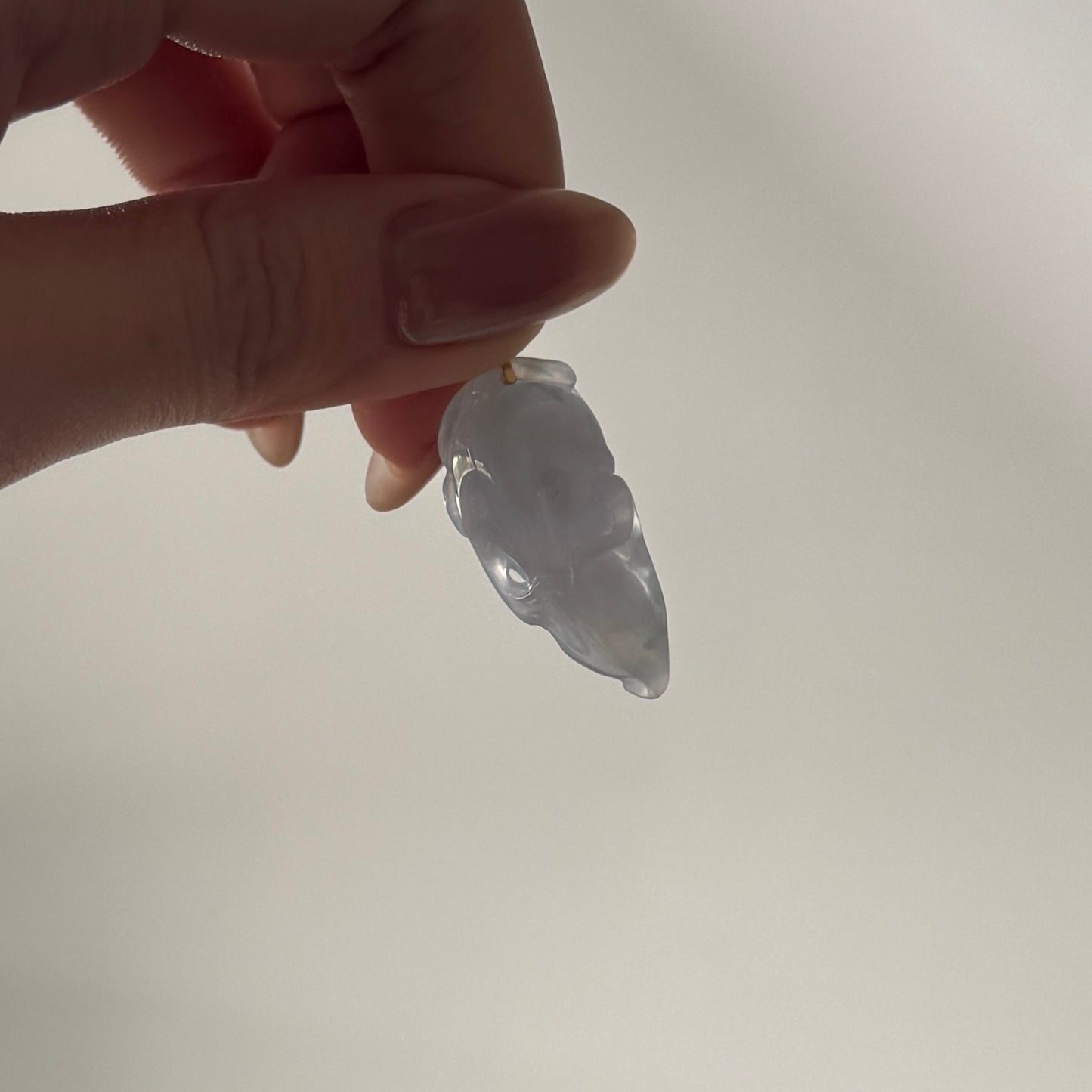 18k Gold Lavender Ginseng Jadeite Pendant