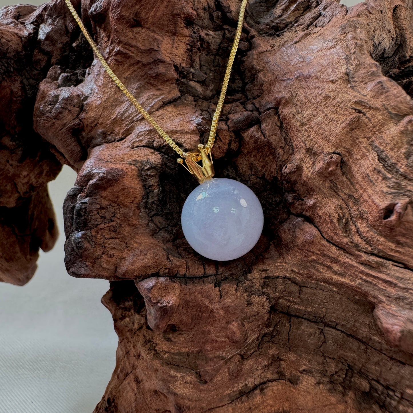 WISTERIA | 18k Gold Lavender Jadeite Sphere Pendant