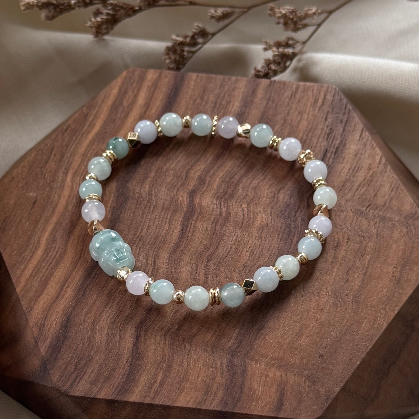 Fengyin Jadeite Pixiu Bracelet