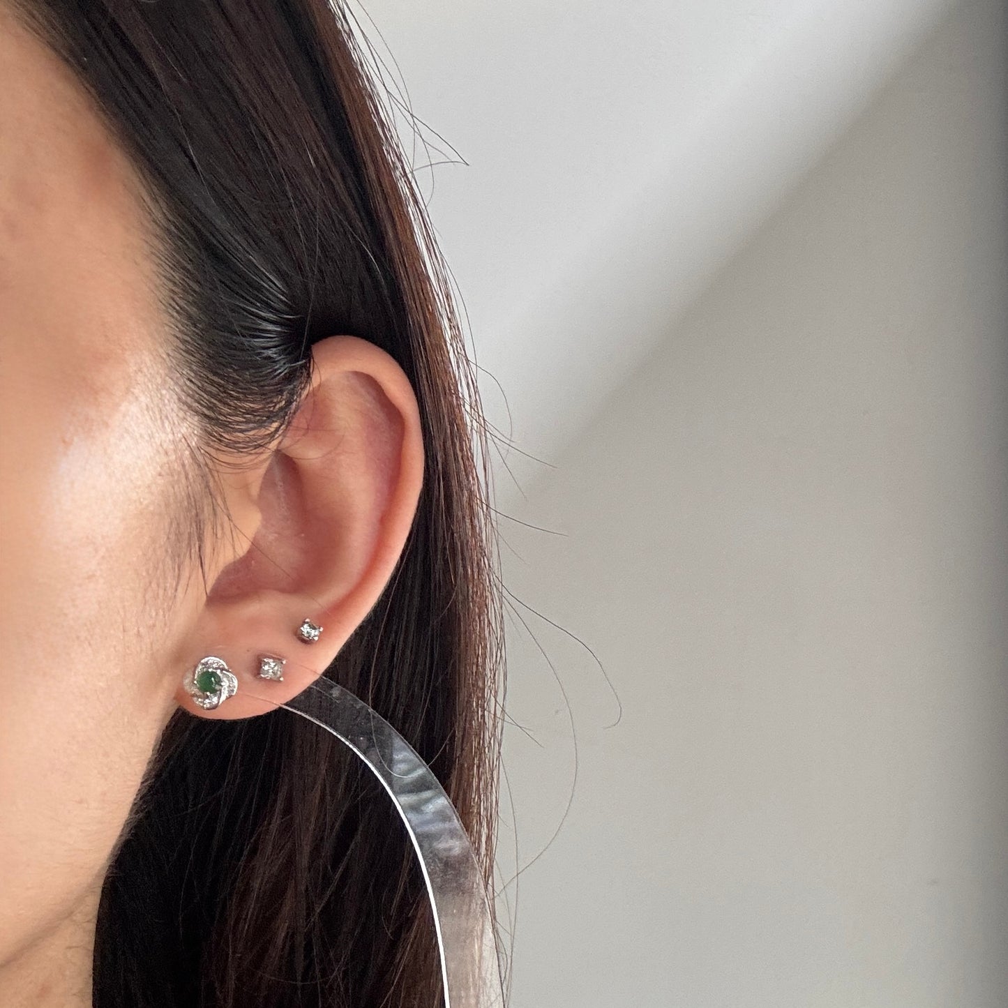 Floral Jadeite Earstuds