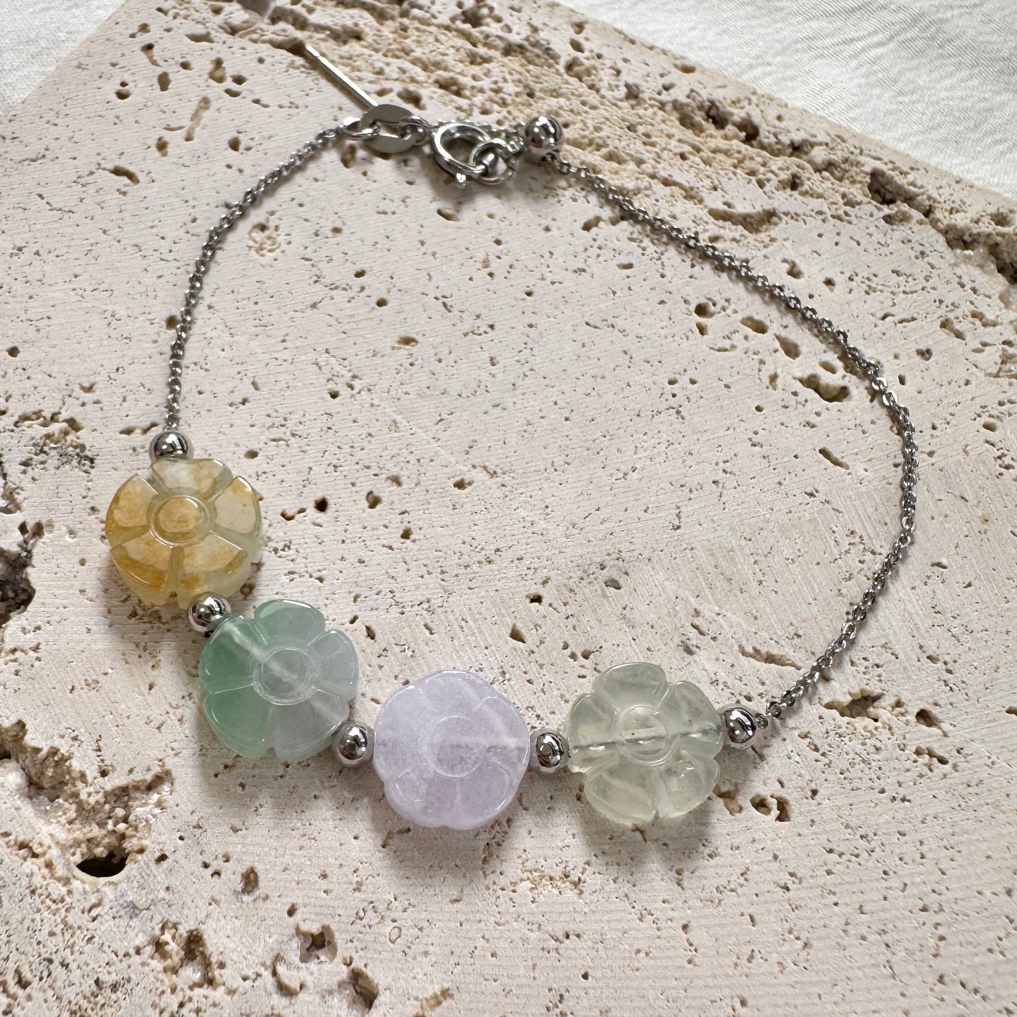 SUMMER | Multi-coloured Floral Jadeite Bracelet