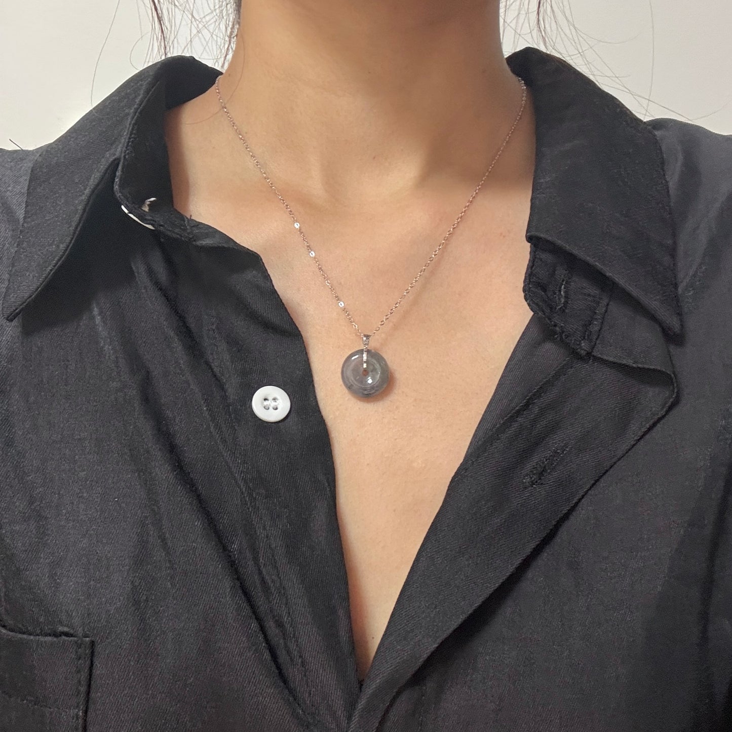 18k Wuji Doughnut Jadeite Pendant