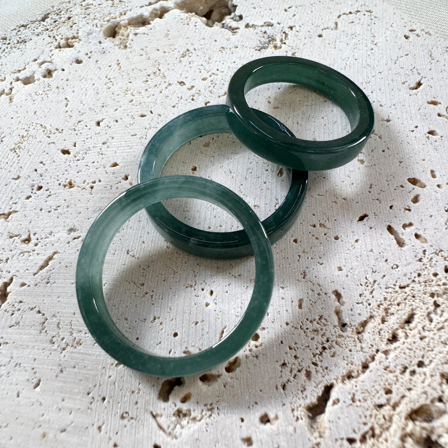 BLEU | Jadeite Square Rings