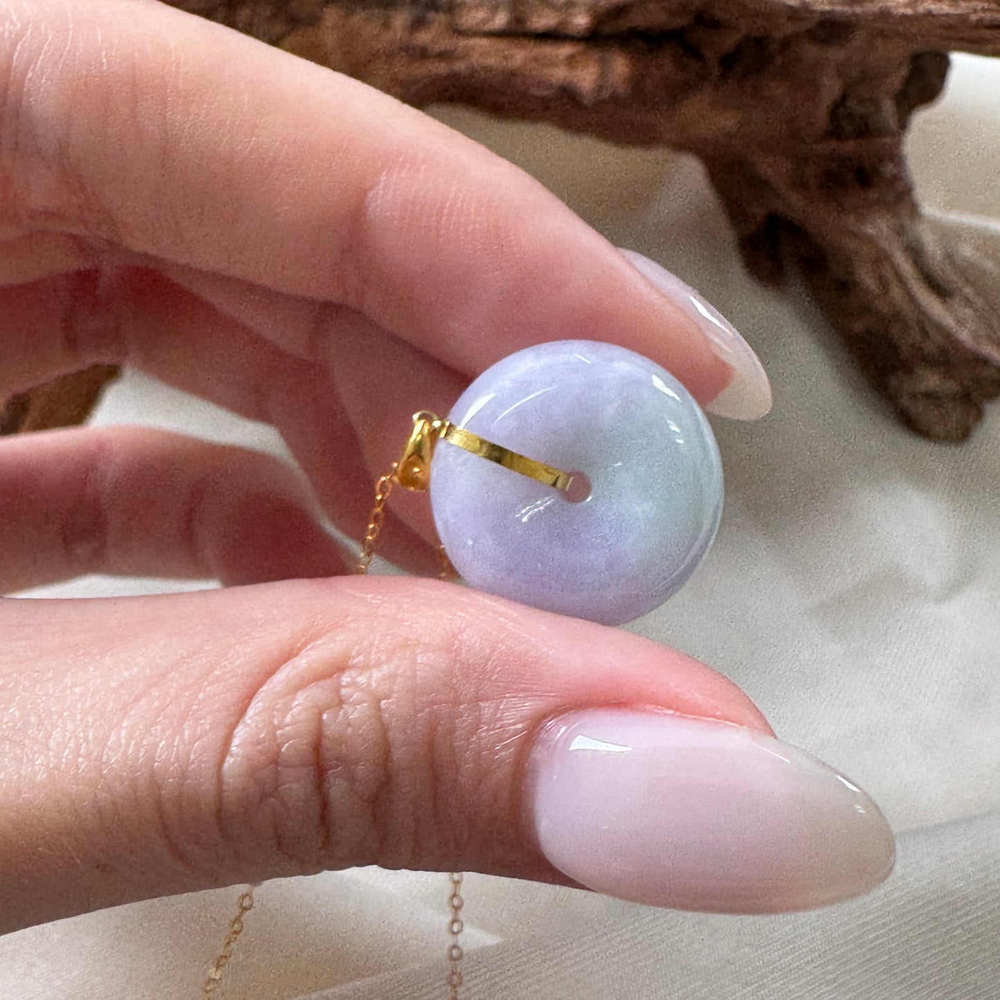 18k Spring Doughnut Jadeite Pendant