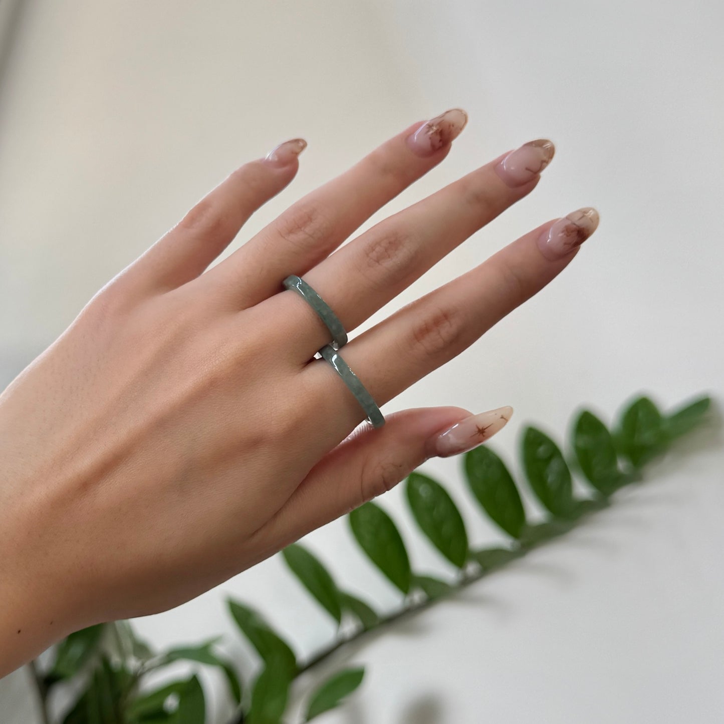 BLEU | Jadeite Square Rings (Slim)