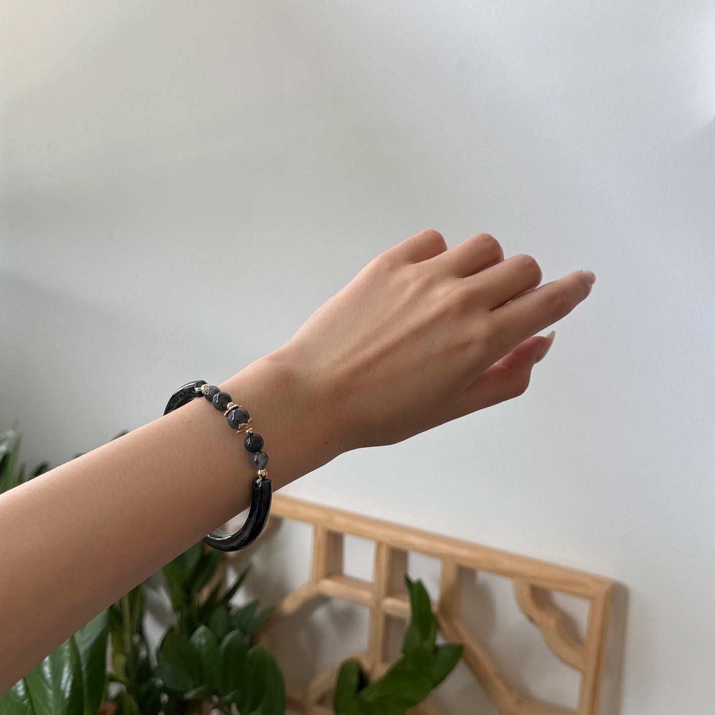 Drift Jadeite Half-Bangle Bracelet