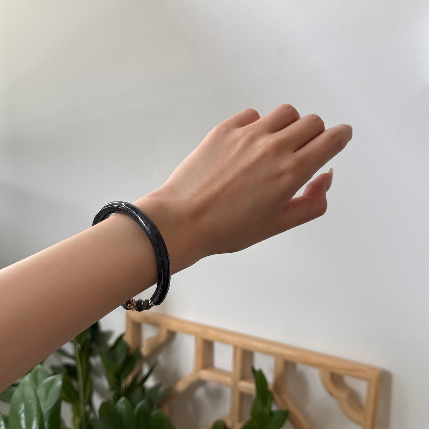 Drift Jadeite Half-Bangle Bracelet