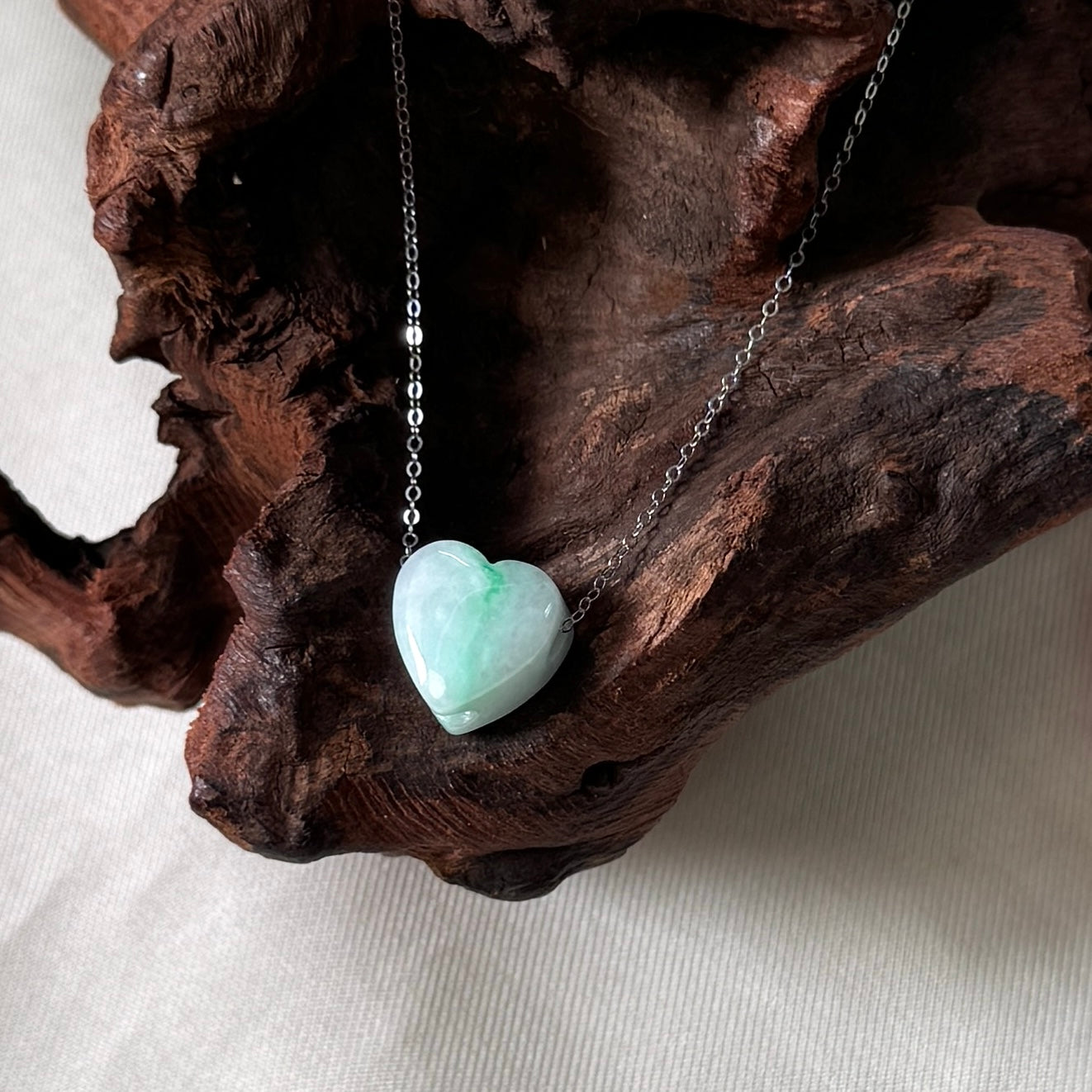 XOXO | Puffy Heart Jadeite Necklace